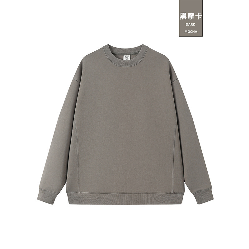 新款重磅工作服外套定制logo纯色美式跨境男装圆领卫衣潮牌高级感|undefined
