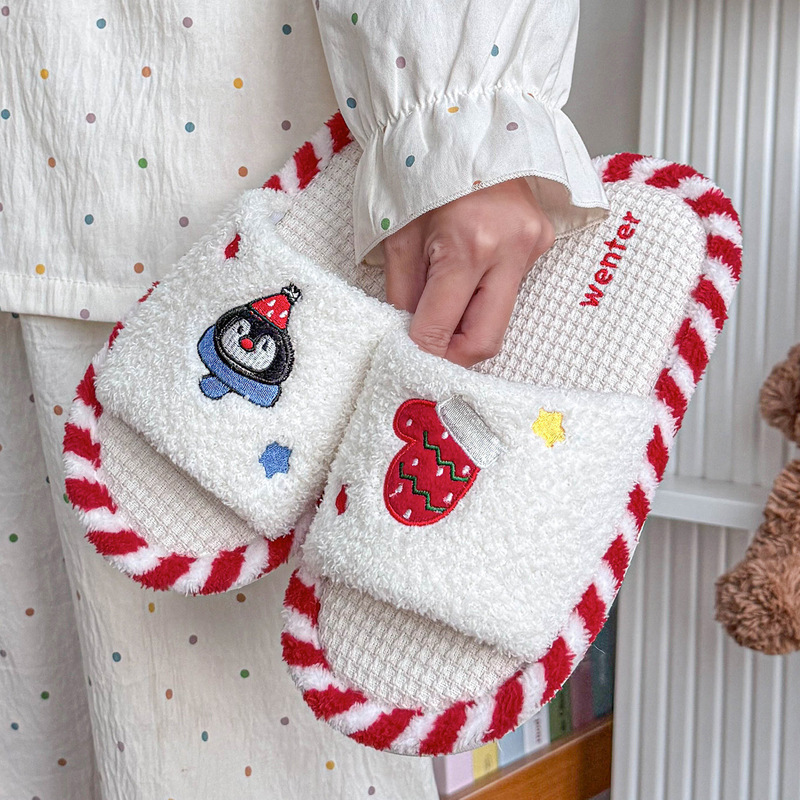 Cute Penguin Cotton Slippers Women's Autumn and Winter Home Indoor Non-Slip Soft Bottom Home Stuffed Floor Mop Women's Wholesale