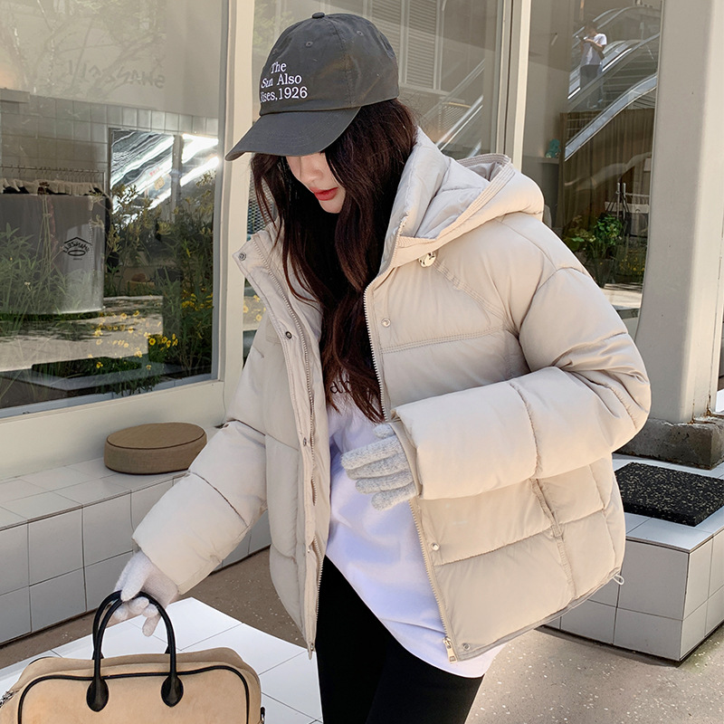 2025, invierno nuevo estilo coreano suelto femenino delgado exterior pequeño alto abrigo corto caliente moda