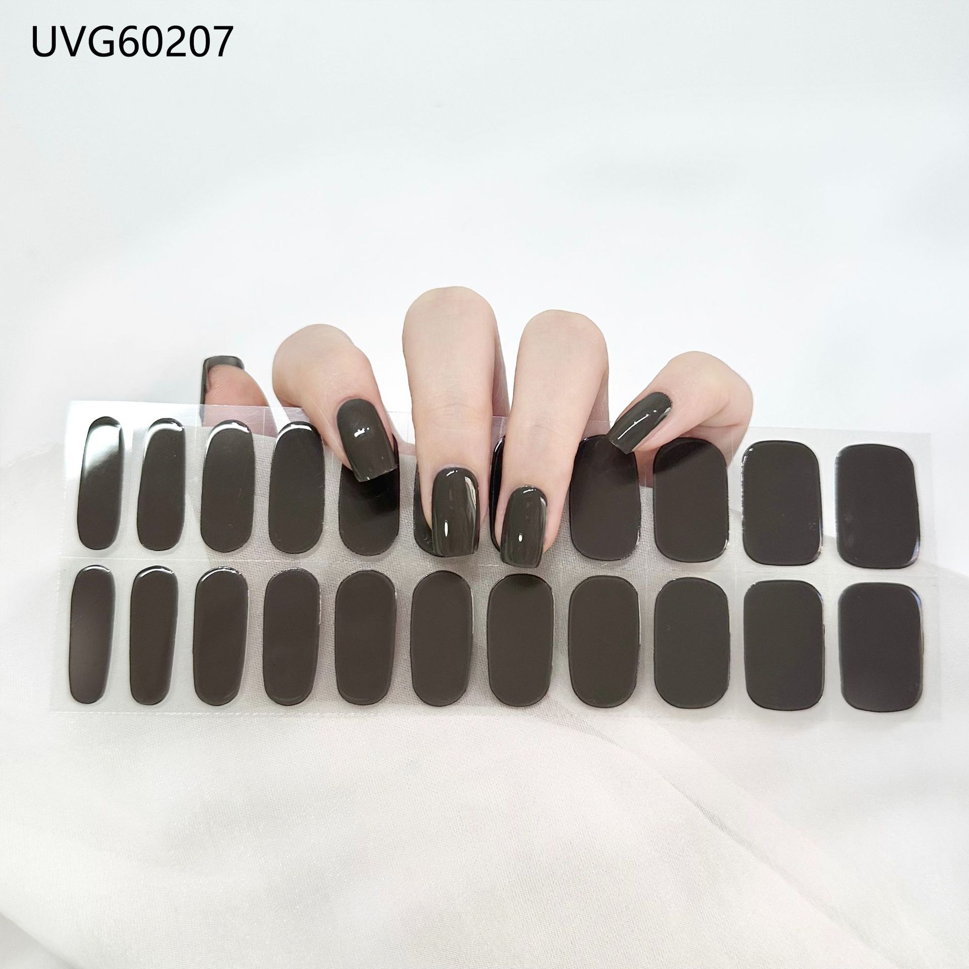 Pegatinas de uñas de gel UV transparentes efecto hielo, semicuradas, con lámina dorada, fototerapia, efecto película de aceite