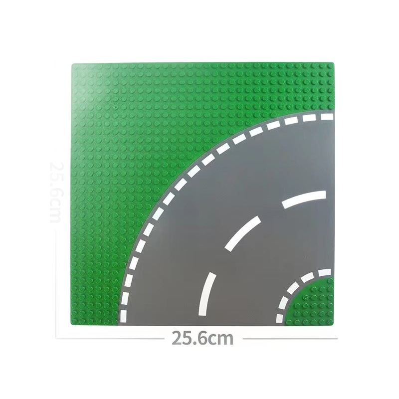 (2개) 국경 간 녹색 고속도로 바닥 작은 입자 건물 블록 층 도시 도로 거리 전망 다기능 접합 기본 도로