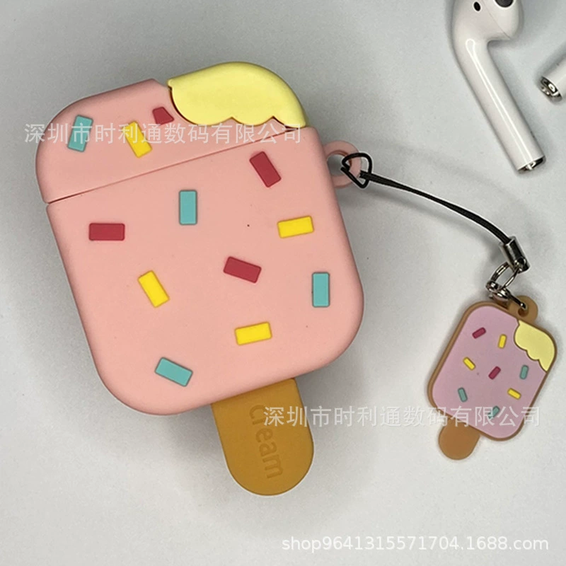 Силиконовый карманный защитный чехол для картинок (Apple AirPods, несколько моделей), милый чехол с карабином