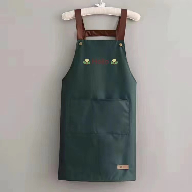 エプロン家庭用キッチン防水防油作業服ロゴ印字カスタム女性夏の薄い飲食物が腰を囲んでいる|undefined