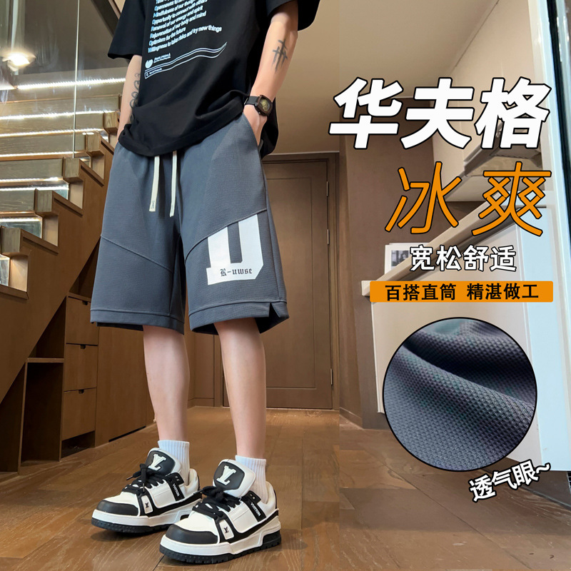 Men's Cargo Shorts 2025 Summer New Style Student Loose Straight-Leg Youth Pants Men's Trendy Casual Five-Point Shorts