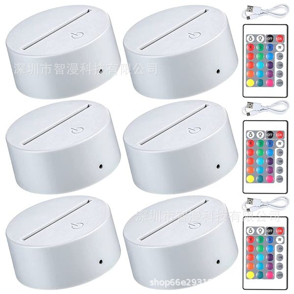 Transfronterizo nuevo exótico 3D luz de la noche titular USB Toque control Remoto colorido luz de la noche lámpara de mesa de acrílico combinación base