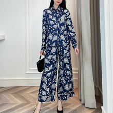 max重磅加厚斜纹真丝印花衬衫2025新品气质通勤宽松上衣女