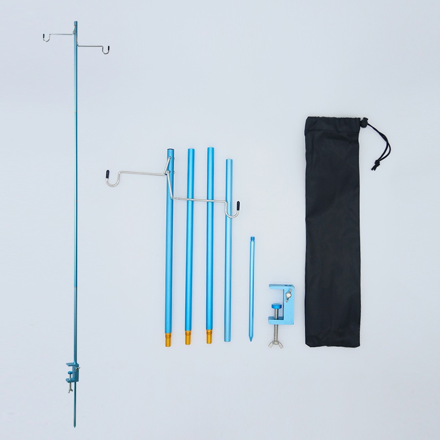 Poste de iluminación de camping al aire libre portátil plegable aleación de aluminio camping soporte de luz campamento soporte de luz de pesca salvaje