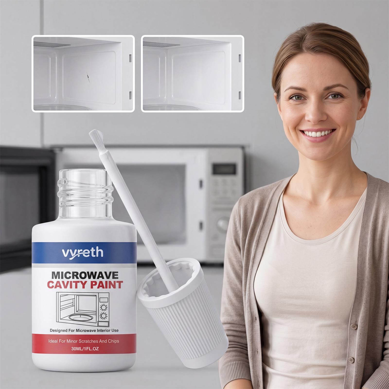 Vyreth Microwave Oven Cavity Special Paint for Scratch Repair, High Temperature Resistance, Rust Prevention, and Daily Use Coating