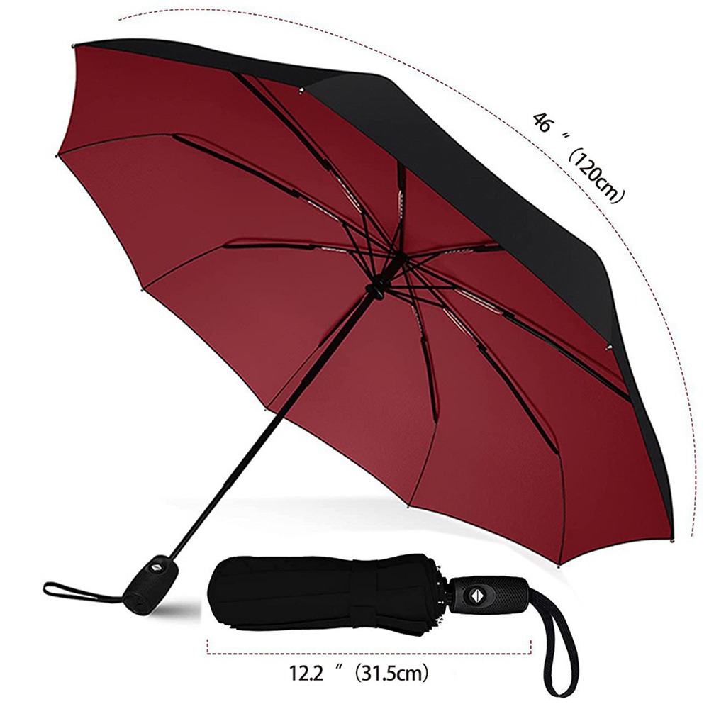 2024 Venta caliente Amazon popular doble plegable paraguas Publicidad automática tres plegable paraguas doble 10 hueso 3 veces