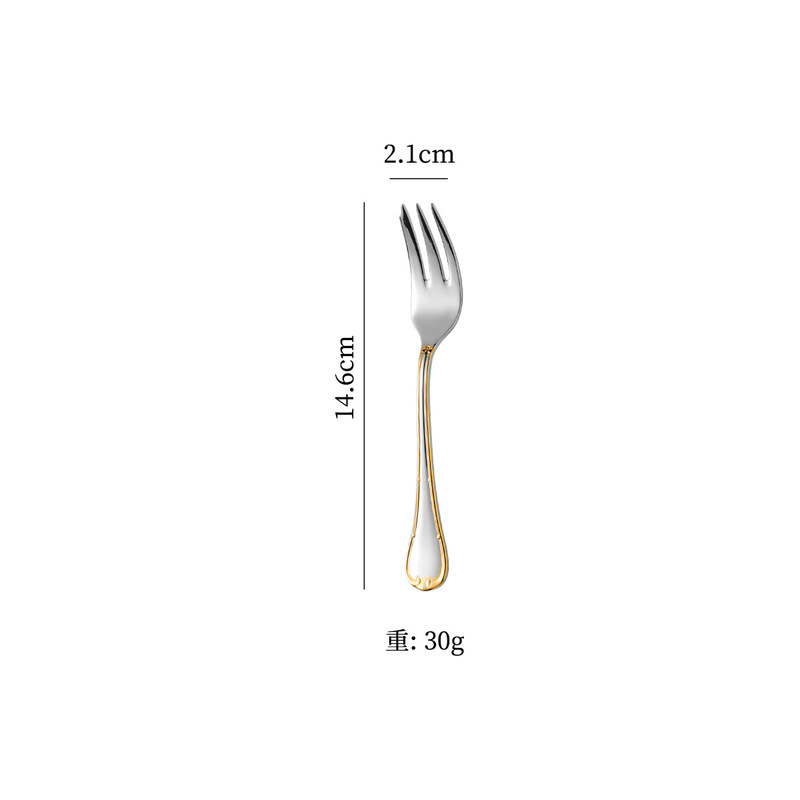 304ステンレス高級レストランホテルの局部金メッキ辺西食器精品ナイフスプーンフォークスプーン|undefined