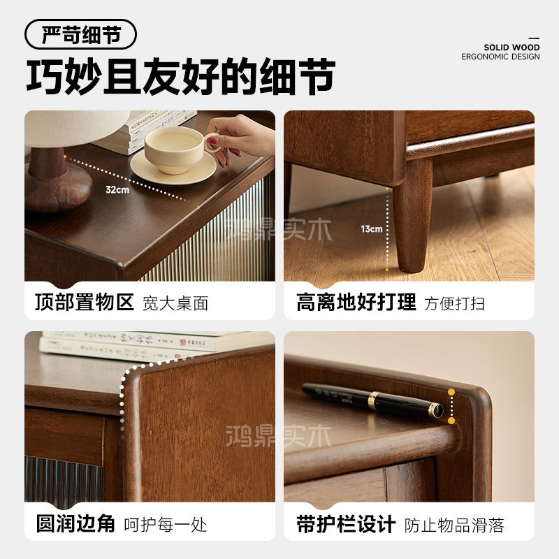 实木书柜家用客厅橡胶木边柜靠墙一体杂志柜玻璃置物柜收纳储物柜|undefined