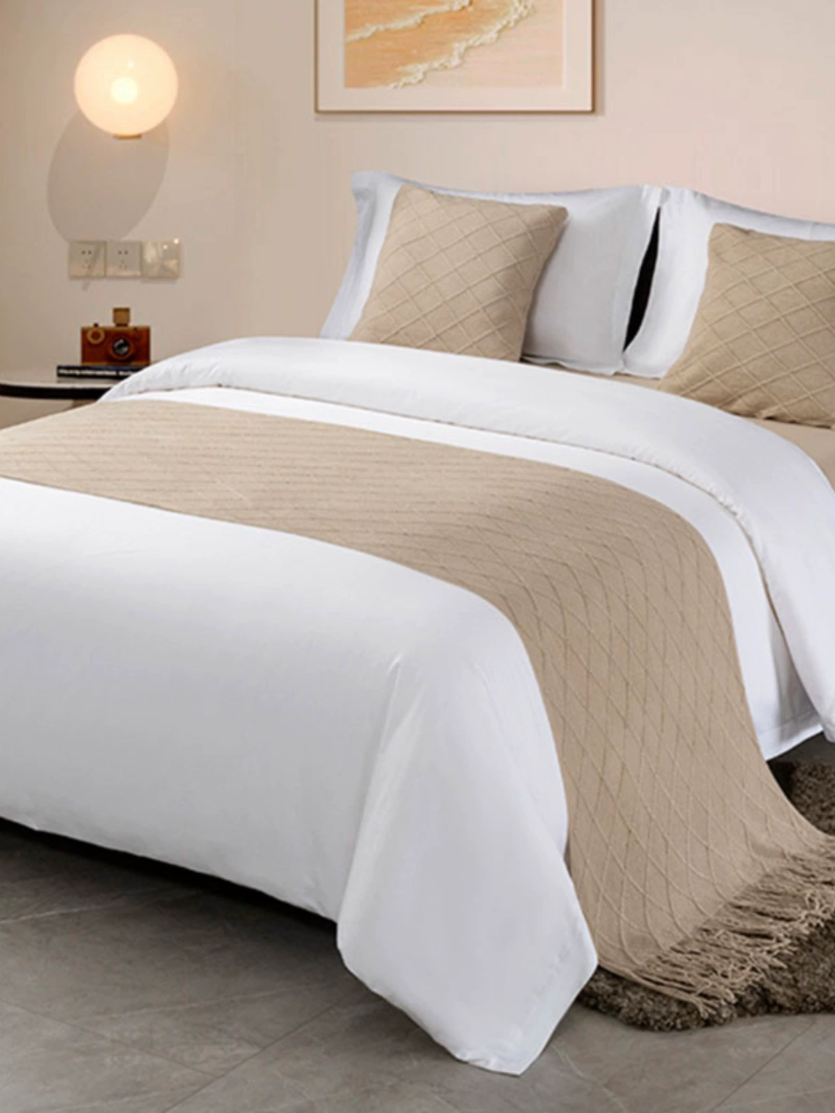 Постельное покрытие для кровати Bedfall Tail Towel Homestay High-end Роскошь отельная кровать простыня домохозяйственный новый китайский образец однотонная кровать с полотенцами