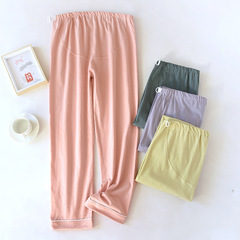 Spring and Autumn New Pure Cotton Pregnant Women's Pants, Long Pants, Summer Thin Style, Pre-pregnancy and Post-pregnancy Pants, Loose and Adjustable Home Pants