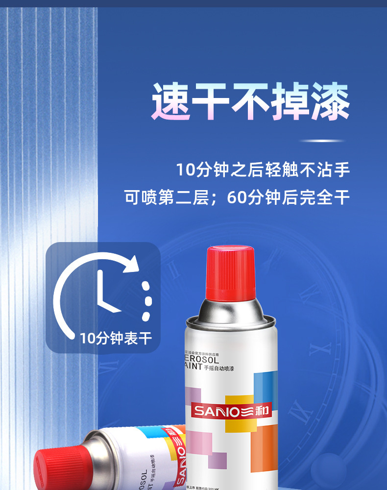 Sanhe Self-Spray Paint for Cars, Graffiti Metal Anti-Rust Paint, Black and White Wall Paint, Car Paint Brand