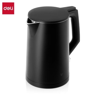 Deli 85609 Electric Kettle Home Office Food Grade 304 Double-Layer Stainless Steel One-Button Thermal Insulation Kettle
