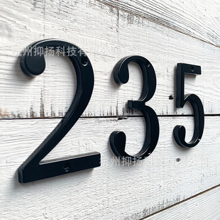 10cm black 3D three-dimensional metal digital house number zinc alloy 5 inch cross-border