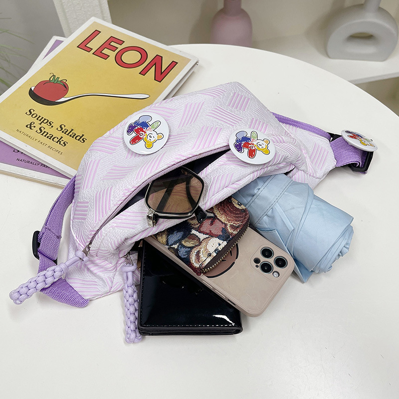 Riñonera casual simple y linda, bolso de mensajero de hombro para estudiante fresco y dulce, bolso de pecho ligero para mujer de moda