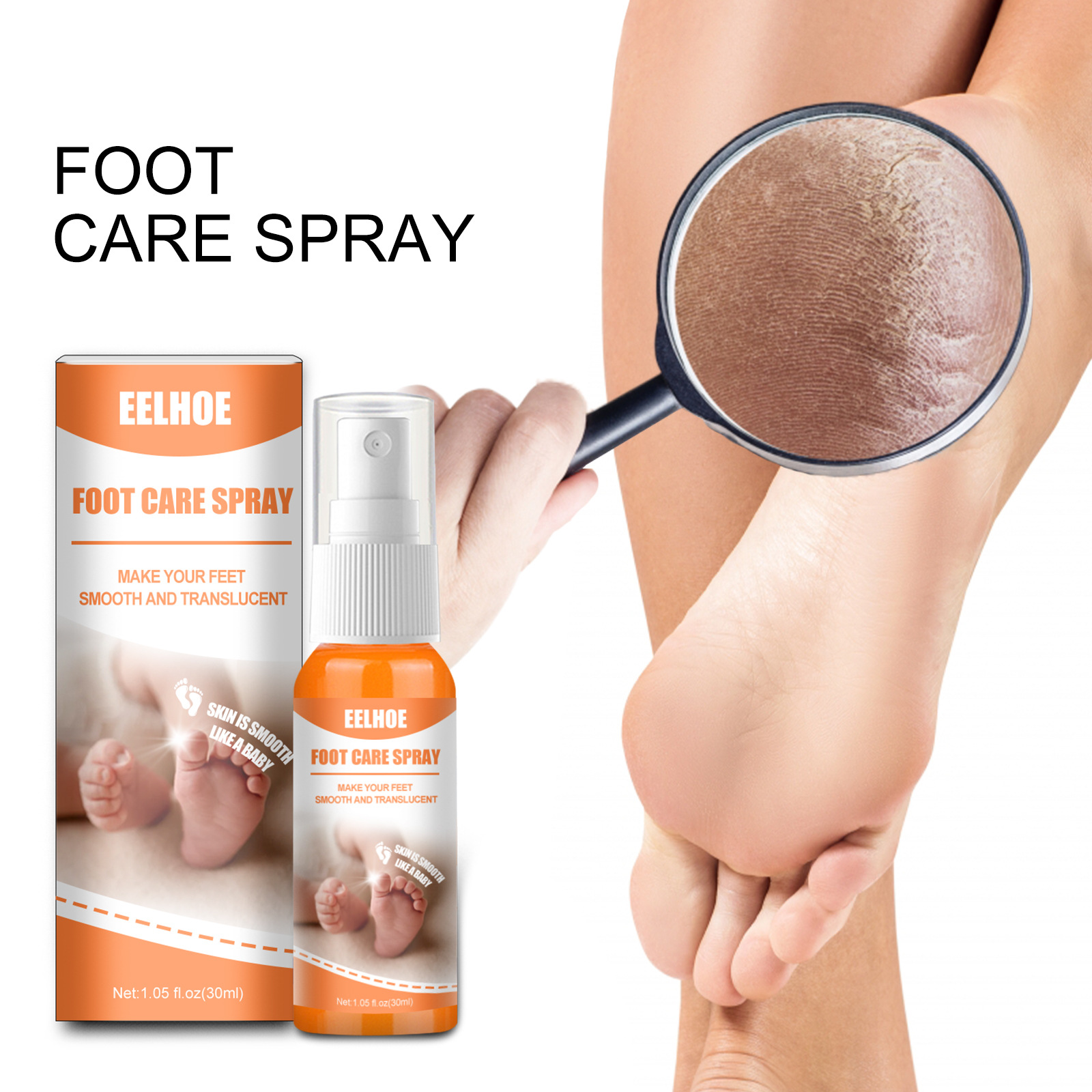 EELHOE spray calluses heel elbow knee exfoliate foot care_voghion.com
