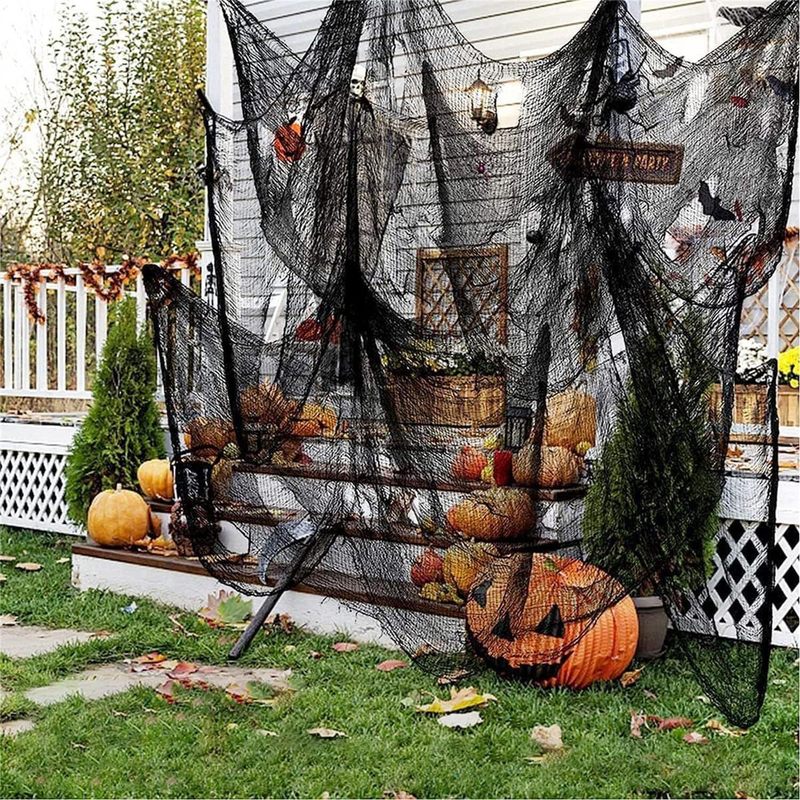 ハロウィン黒ロービング穴ぶら下げ布ゴーストフェスティバル装飾用品マルチカラーガーゼパーティー小道具ペンダントクロスボーダー|undefined