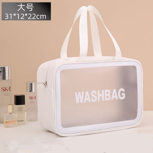Waterproof transparent cosmetic bag Korean version large capacity travel cosmetics portable storage bag three-piece toiletry bag wholesale