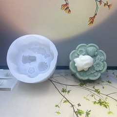 中秋月饼兔子造型硅胶模具DIY兔子月饼香薰蜡烛石膏家居烘焙模具