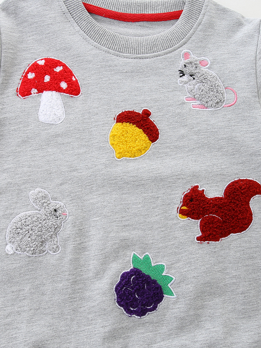 Sudadera de otoño para niños, estilo europeo y americano, con bordado de animales, suéter de punto de algodón para niños pequeños, venta al por mayor. image 6