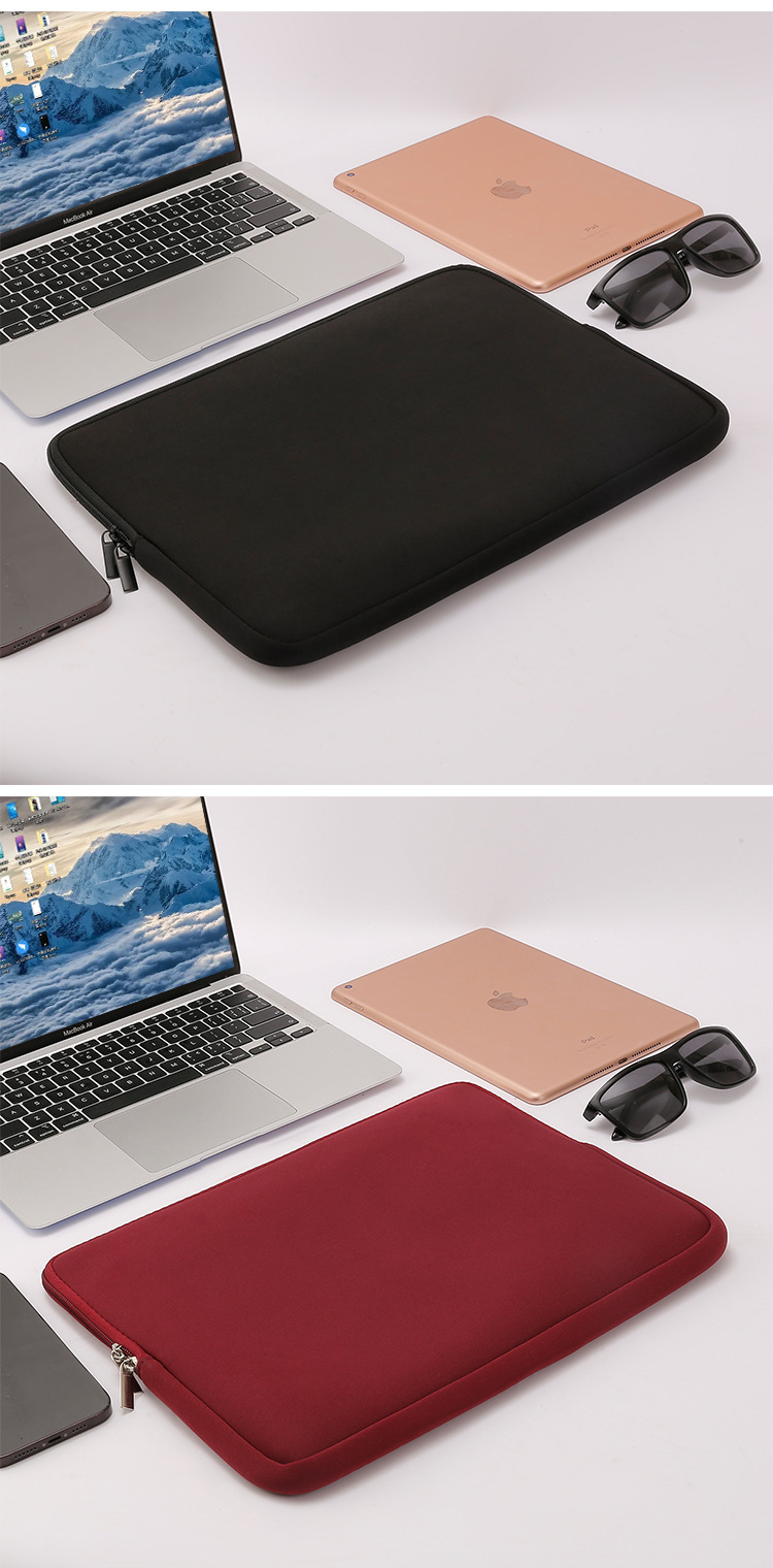 Factory in-stock small-batch wholesale customization of LOGO diving material neoprene rubber zipper notebook computer inner liner bags undefined
