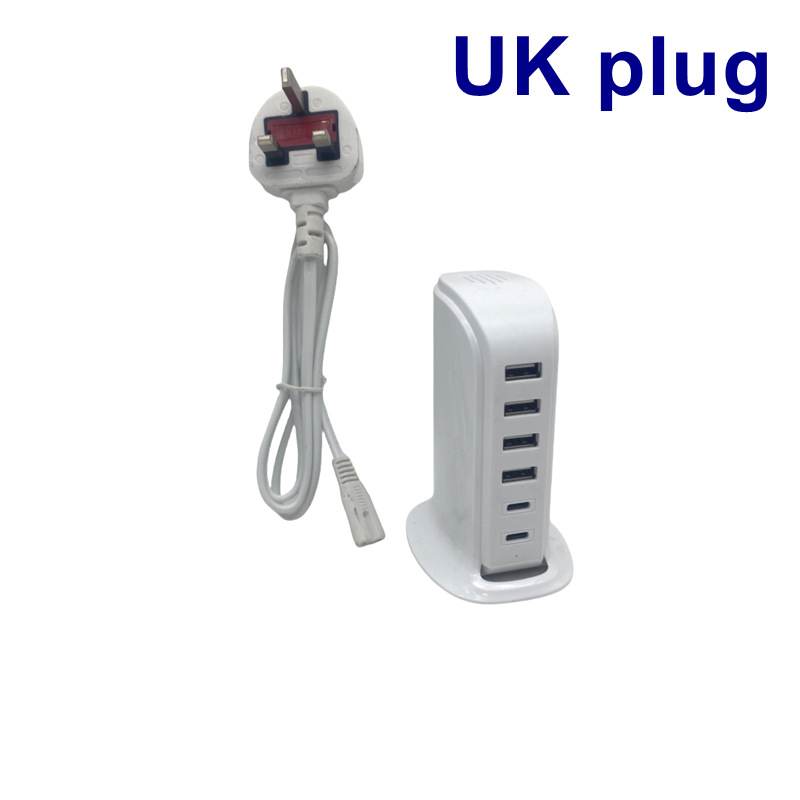 Cargador de múltiples funciones portátil de viaje de escritorio Tipo-c dual del cargador del velero del USB del multi-Puerto elegante