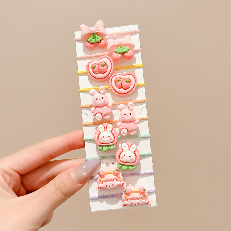 Dibujos animados para niños lindo pulgar lazo para el cabello bebé no daña el cabello cuerda alta elástico banda elástica cuerda para el cabello accesorios para el cabello