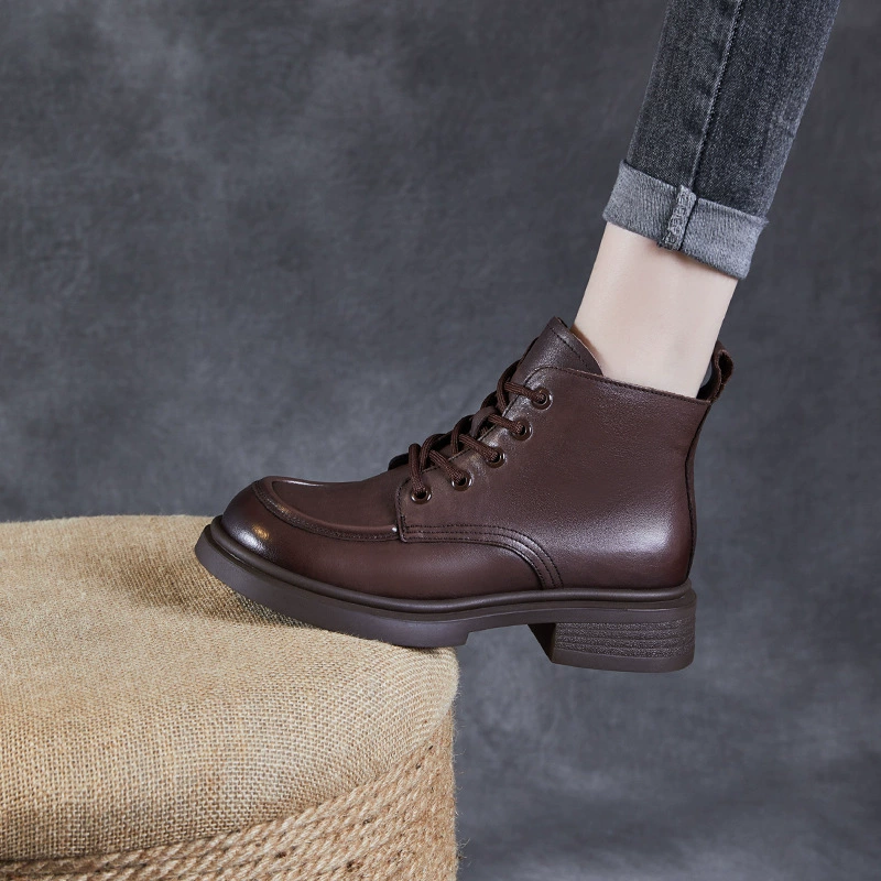 Голова кожаные сапоги Martin женские весенние и осенние сапоги 2024 новые тонкие сапоги