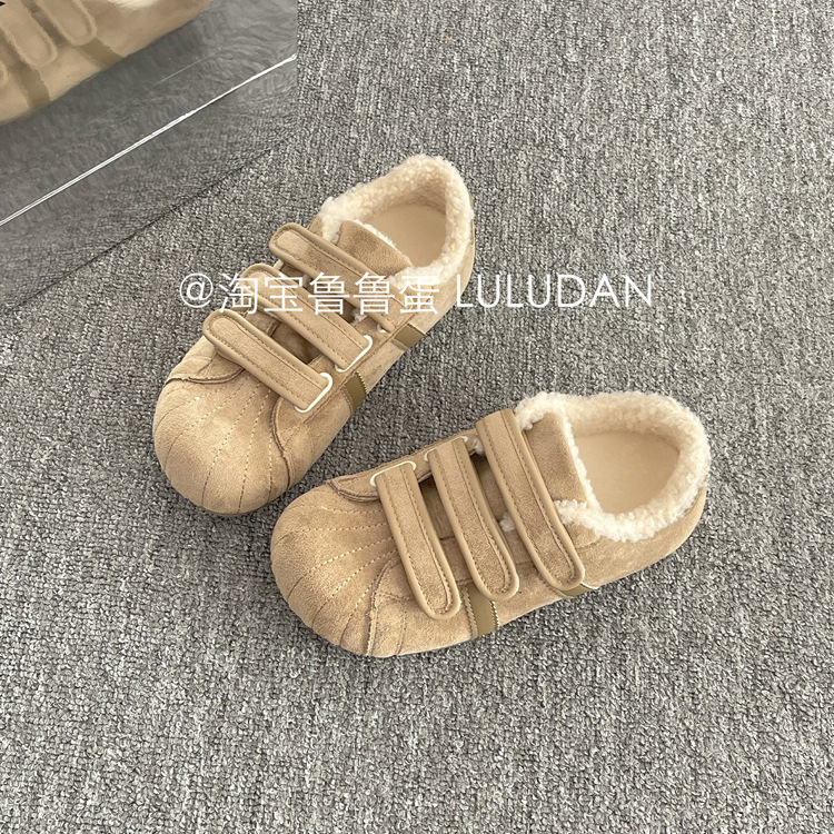 Zapatos Burken cálidos otoño y invierno de 2025, nuevos zapatos blancos retrógrados con suela gruesa, zapatos de entrenamiento ultraligeros y cómodos para mujeres