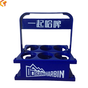 Powerful Supply Outdoor Red Wine Large Advertising Space Plastic Beer Basket Factory Bar Ktv Load-Bearing 6-Handle Beer Rack