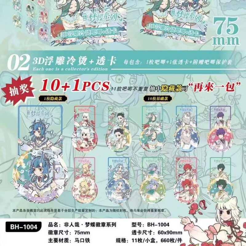ダブルフラッシュ カラフル 10+1 ブラインドボックス 75mm ホワイトディア 趙魯思 シャンシェン サトウ コナン スターアニメーションバッジ|undefined