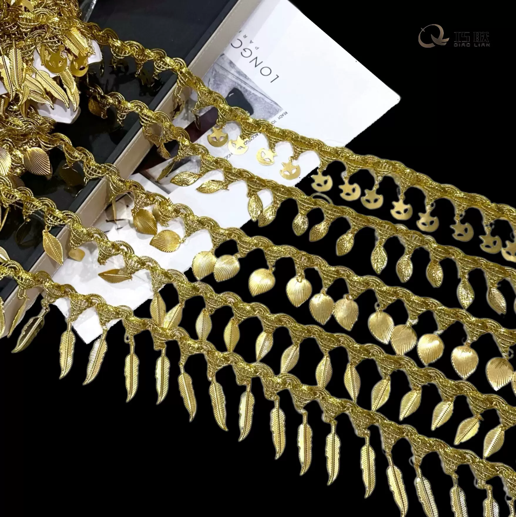 多款金属柳叶圆片金银丝流苏花边 手工工艺品衣帽装饰辅料