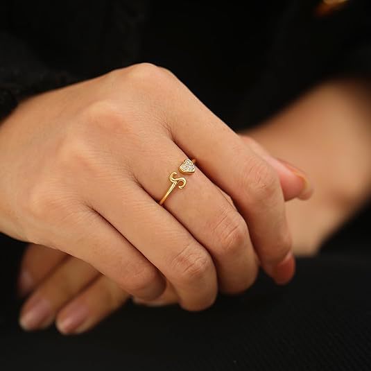 3g Weight Zircon Inlay Material Wholesale Jewelry Vacation Classic Style Heart Shape Copper Zircon Inlay Open Rings