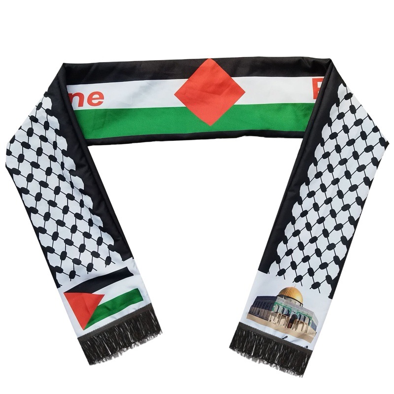 Transfronteriza en stock poliéster bufanda Palestina bandera palestina bufanda