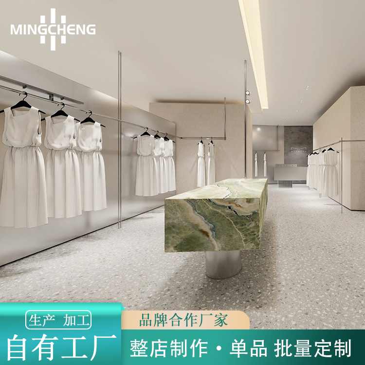 定制服装店展示架不锈钢衣服货架立柱女装挂衣杆裙子家居服陈列架