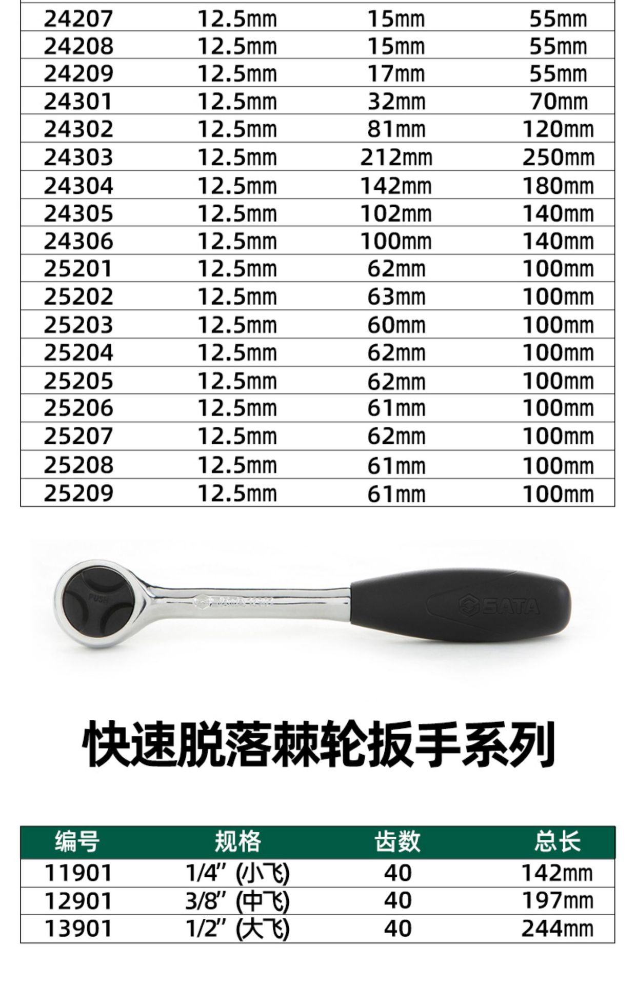 Shida Da Fei Hex Socket Wrench 12.5mm Wrench 1/2 Socket Extended Hex Socket Bit Tool