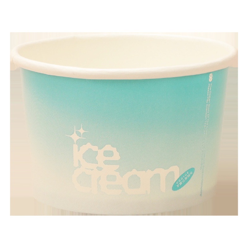 Taza de helado desechable al por mayor personalizado DIY helado bola postre tazón alimentos grado ins helado taza de papel