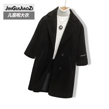 童装男童风衣儿童长款外套2023秋冬款英伦中大童洋气宝宝大衣潮酷
