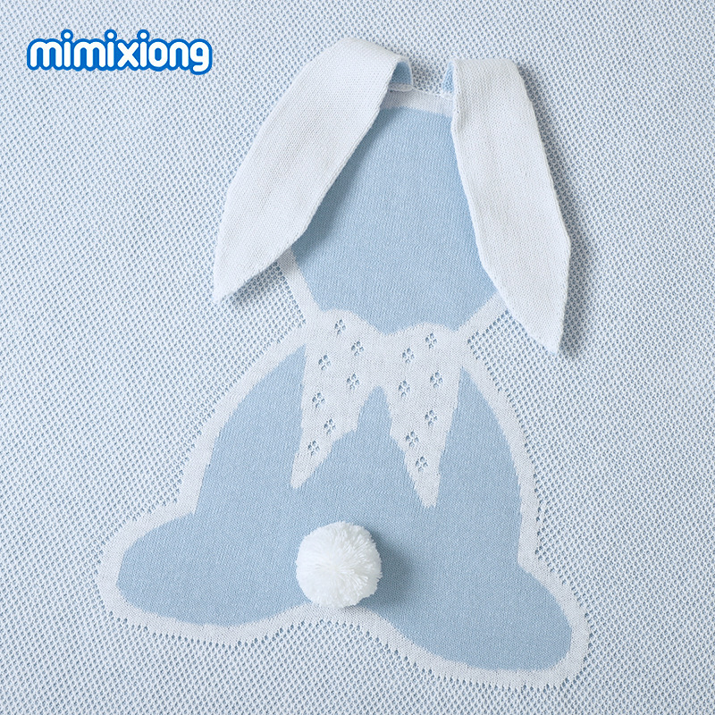 Ins venta caliente primavera y verano orejas de conejo manta de conejo tridimensional manta de punto de bebé