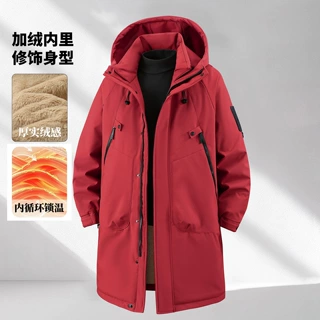 冬款加肥加大码男装棉服夹克加绒抗风防冻保暖外套舒适休闲日常通