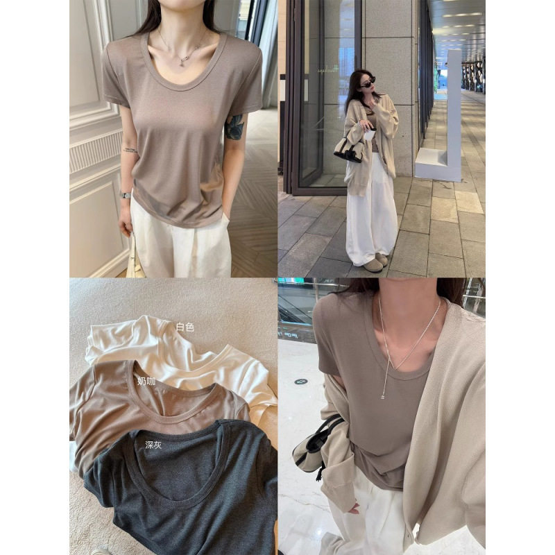 3375 #   superniniyy ブリージングT コールドカラー リラックス効率的なデイリーウェア ラウンドネック半袖Tシャツ|undefined