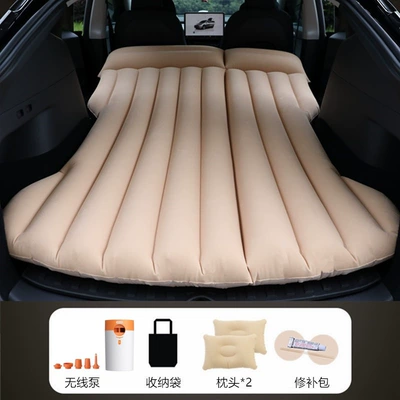 Car Inflatable Bed ModelY/3 Vehicle-mounted inflatable bed - trunk-specific-beige-compatible-with-tesla-model-y-includes-cordless-battery-powered-air-pump