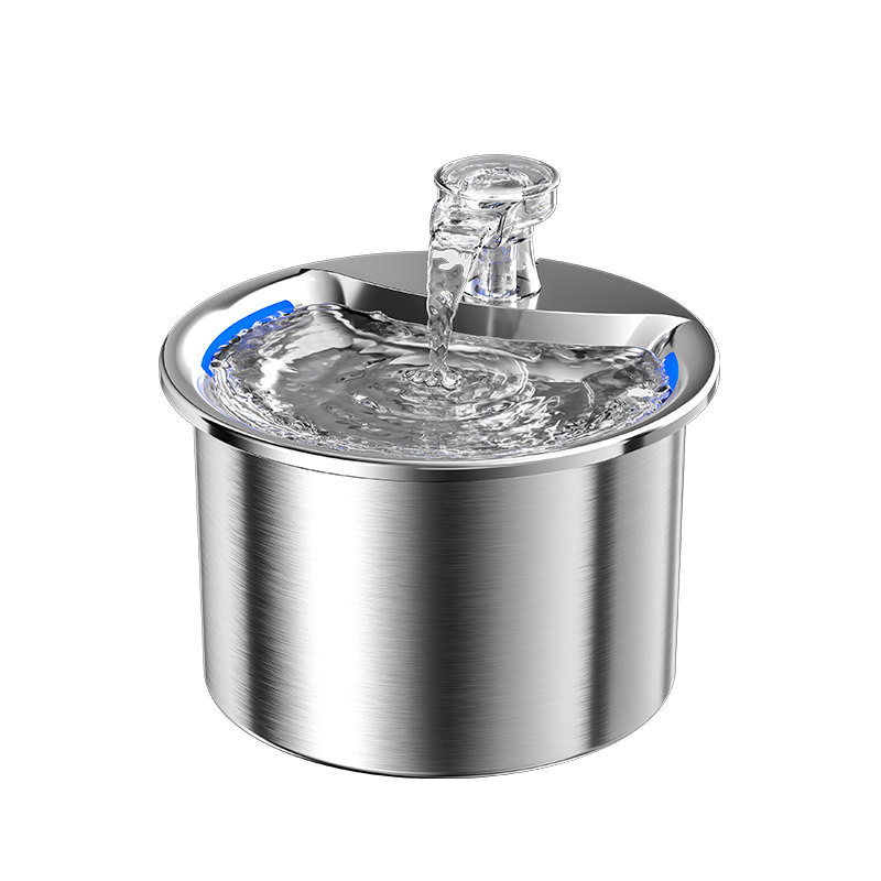 Acero inoxidable para gatos bebedor de agua para mascotas circulación automática filtración de flujo de agua silenciosa boca no húmeda bebedor de agua tazón de agua image 6