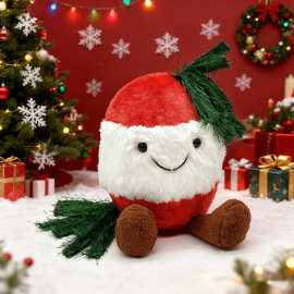 跨境新款 Christmas plush 圣诞节铃铛毛绒玩偶公仔
