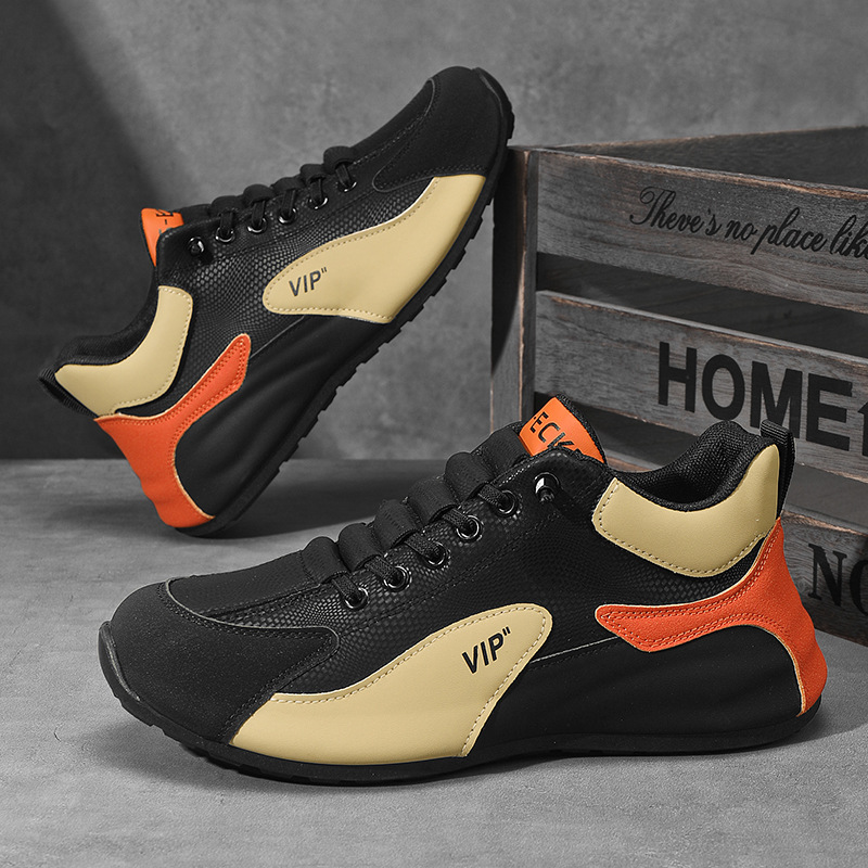 Cross-border plus size Korean-style color-matching interior height-increasing bag bottom trendy low-top dad shoes personalized casual shoes trendy men's shoes