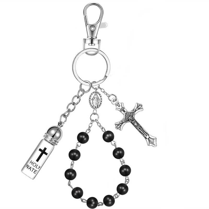 跨境Holy Water Bottle圣水瓶玻璃小瓶吊坠教堂洗礼十字架瓶|undefined