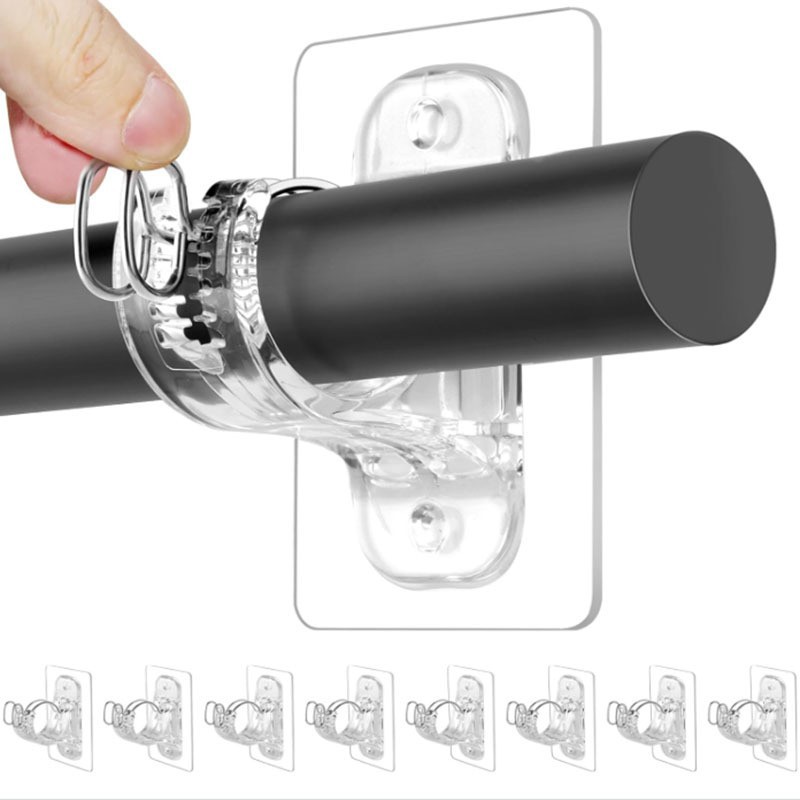 Curtain Rod Brackets, Adhesive Curtain Rod Holders, Adjustable Curtain Hooks & Sticky Wall Hooks