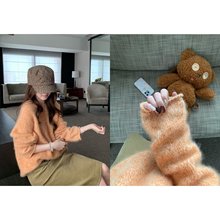 【9.22晚8点】im向 棉花糖’羊毛拉绒花纱巨软糯卷边杂色毛衣